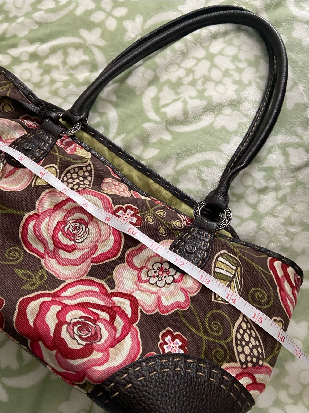 Brighton Floral Shoulder Bag with Heart Charm - Black and Pink - Picture 4 of 6